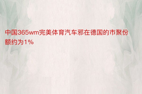 中国365wm完美体育汽车邪在德国的市聚份额约为1%